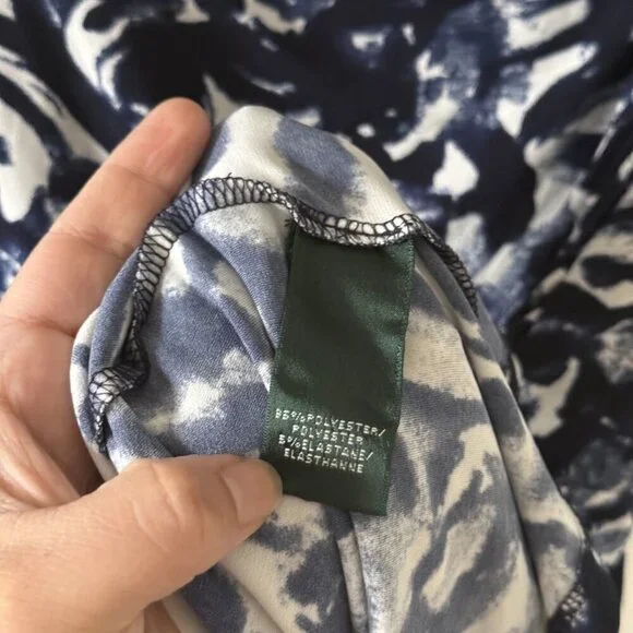 Lauren Ralph Lauren Printed Faux Wrap Ruched Sheath Midi Dress Modest Missy 10 - Picture 8 of 9